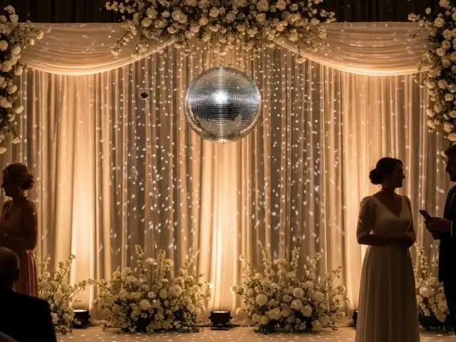 Renta de bolas disco para bodas elegantes en CDMX - Iluminación romántica y sofisticada